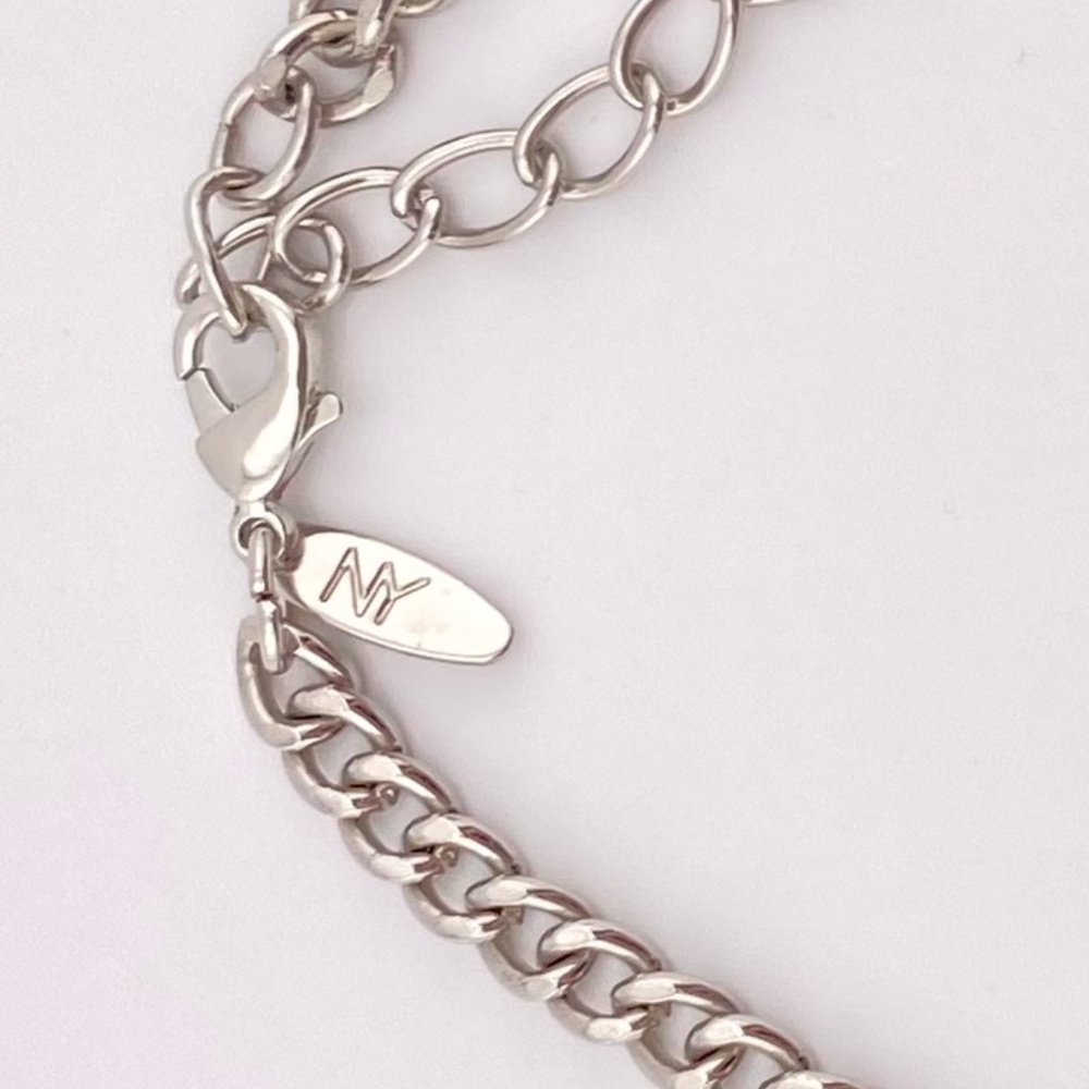 New York & Co Geometric Teardrop Rectangle Necklace - Picture 7 of 10